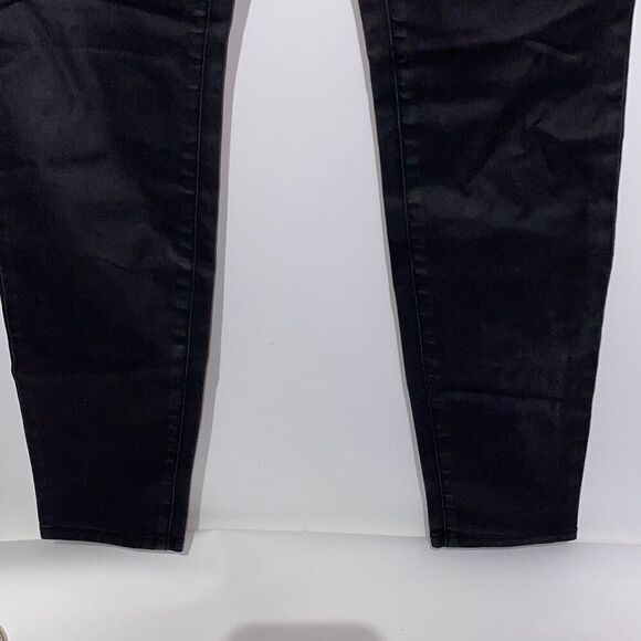 Eileen Fisher Women's Black Organic Cotton Blend Wax Coated Skinny Jeans Size 8 - Picture 3 of 10